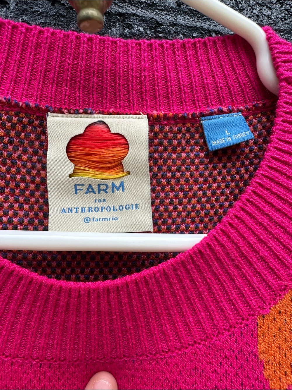 FARM RIO for anthropology sweater dress  Parrot Intarsia  - Hot Pink - Picture 3 of 4